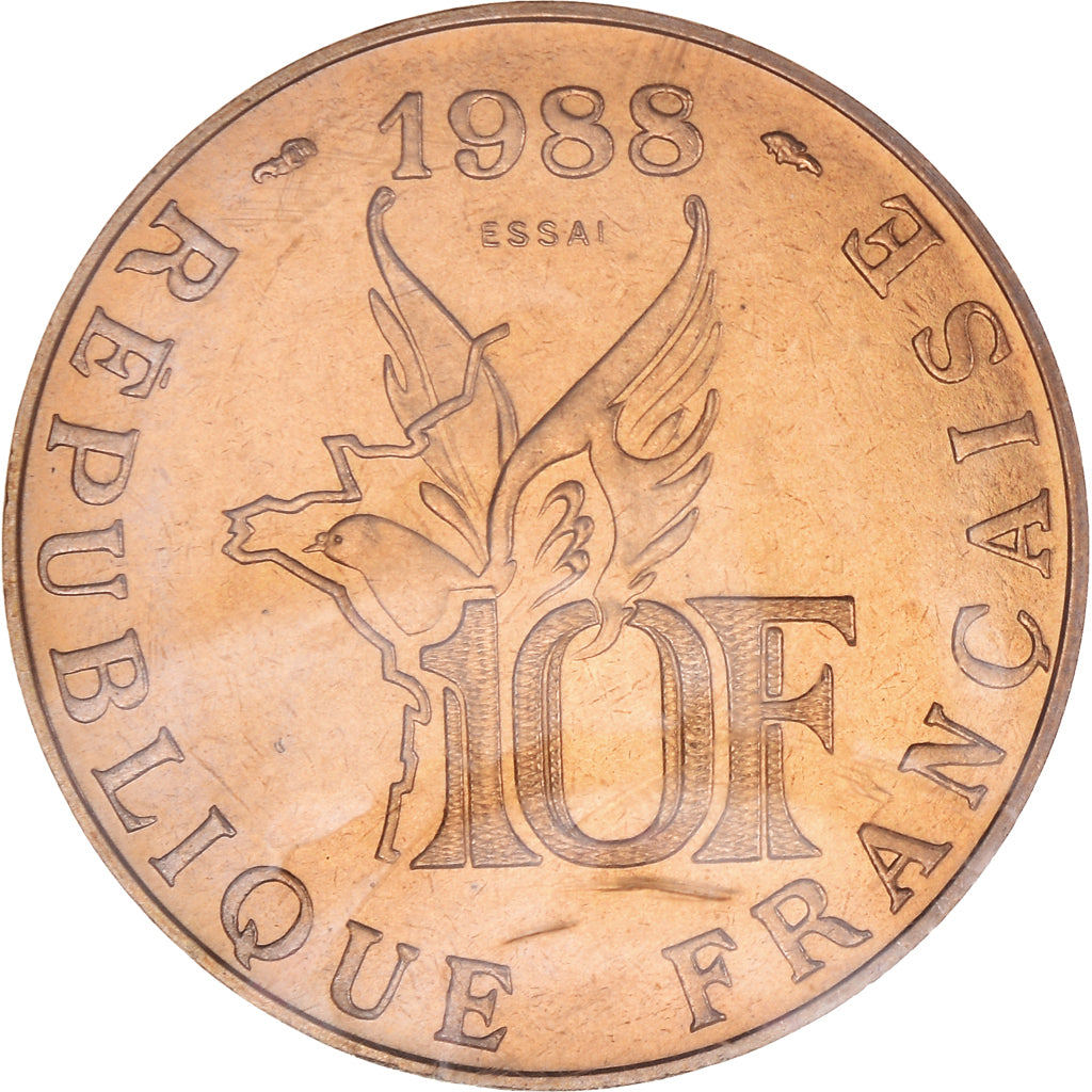Münze, Frankreich, Roland Garros, 10 Francs, 1988, Paris, ESSAI, STGL