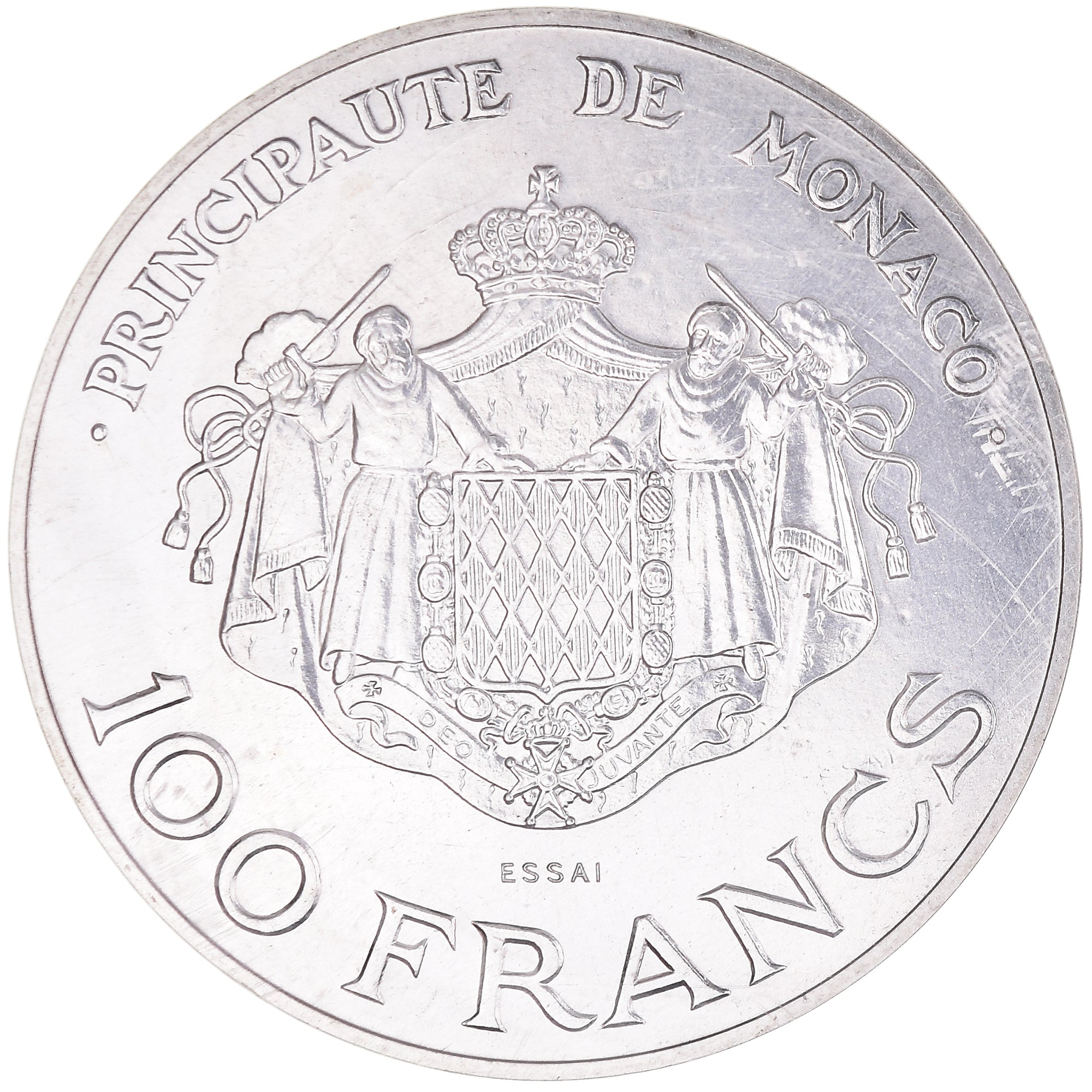 Moneda, Mónaco, Rainier III et Albert, 100 Francs, 1982, ESSAI, FDC, Plata