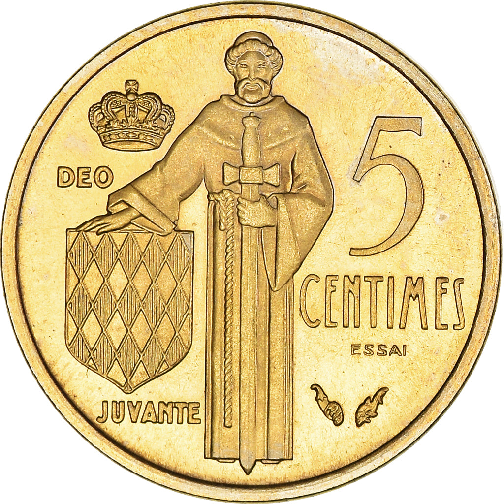 Moeda, Mónaco, 5 Centimes, 1976, MS(65-70), Cobre-Alumínio-Níquel, KM:E69