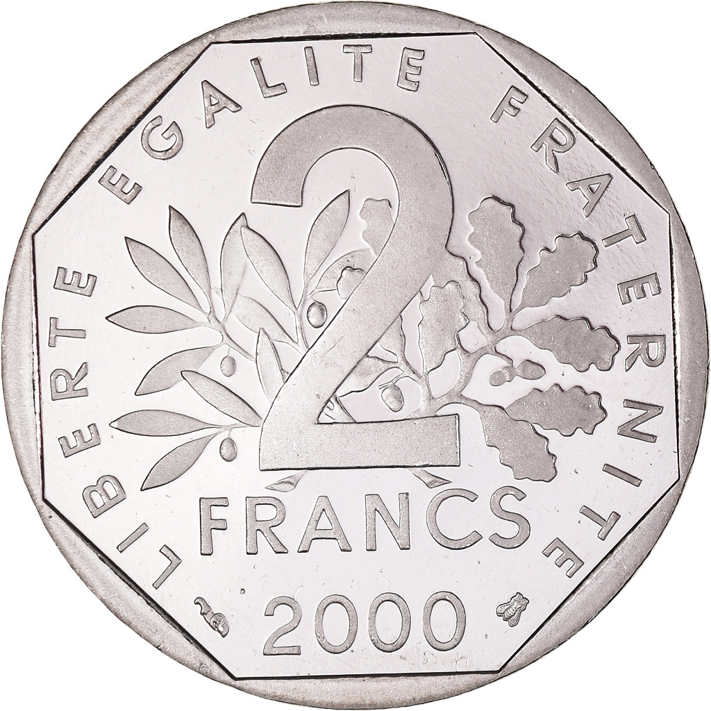Coin, France, Semeuse, 2 Francs, 2000, Paris, Proof / BE, MS(65-70), Nickel