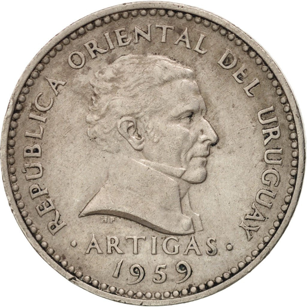 Uruguay, 10 Centesimos, 1959, KM:35, AU(50-53), Copper-nickel