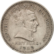Uruguay, 10 Centesimos, 1959, KM:35, AU(50-53), Copper-nickel