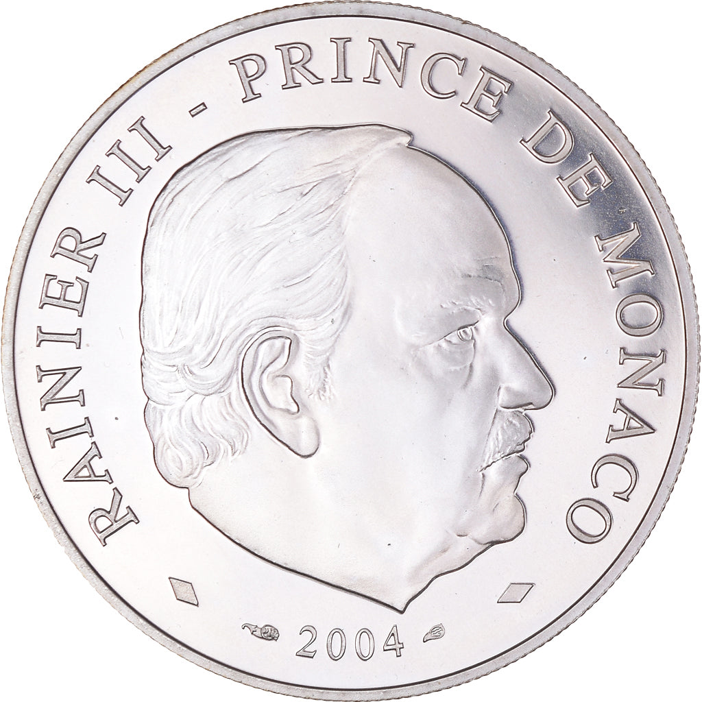 Monaco, 5 Euro, Rainier III - Sainte Dévote, 2004, Paris, BE, MS(65-70)