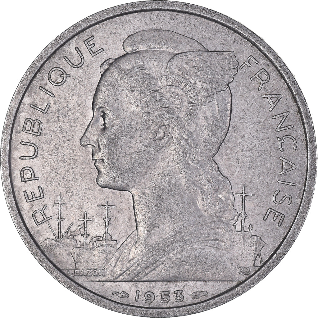 Monnaie, Madagascar, 5 Francs, 1953, Paris, TTB+, Aluminium, KM:5
