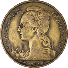Monnaie, Madagascar, 20 Francs, 1953, Paris, TB+, Bronze-Aluminium, KM:7