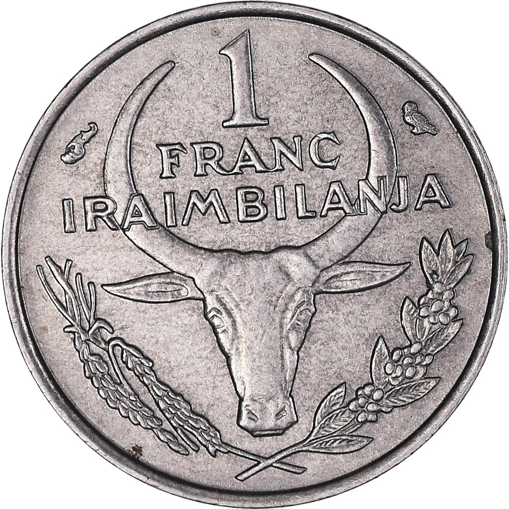 Moneta, Madagascar, Franc, 1965, Paris, AU(50-53), Stal nierdzewna, KM:8