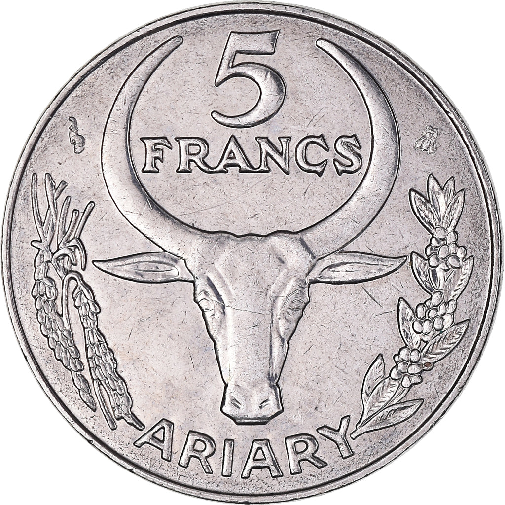 Monnaie, Madagascar, 5 Francs, Ariary, 1996, TTB, Acier inoxydable, KM:21