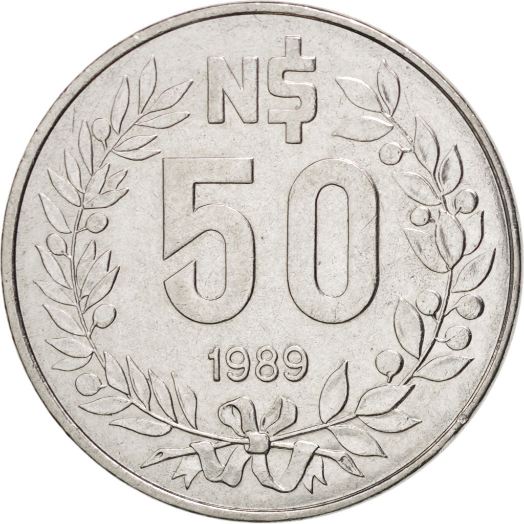 Monnaie, Uruguay, 50 Nuevos Pesos, 1989, Paris, SPL+, Stainless Steel, KM:94