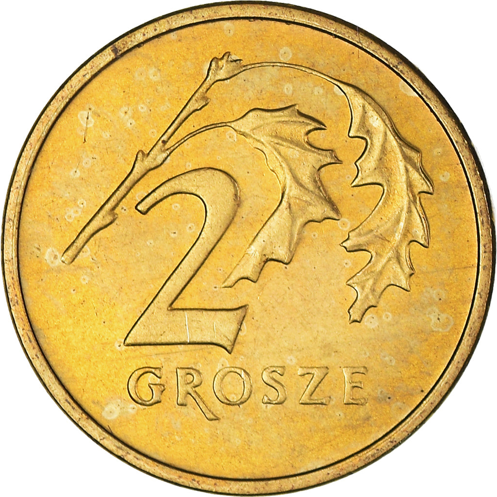 Moeda, Polónia, 2 Grosze, 2003, Warsaw, AU(50-53), Latão, KM:277