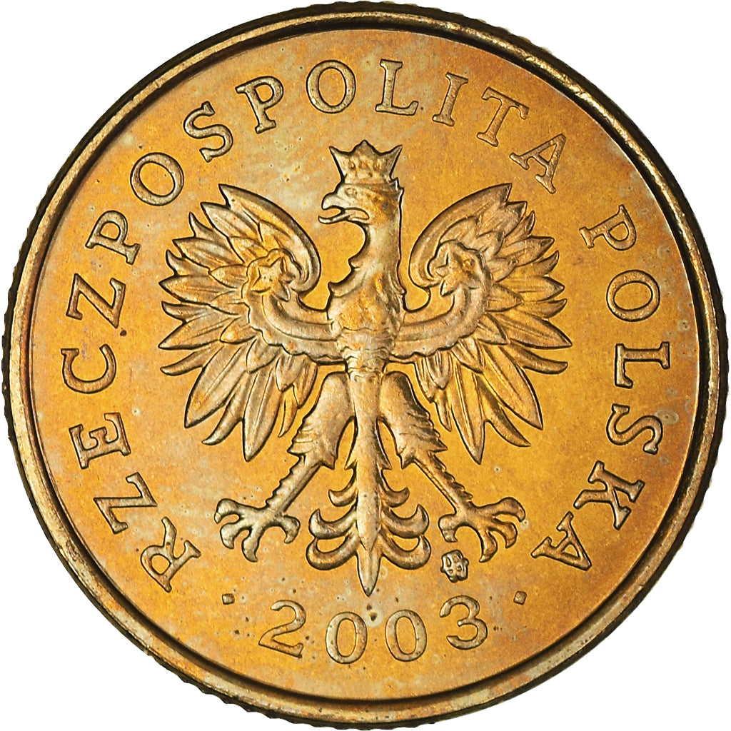 Moneda, Polonia, 5 Groszy, 2003, Warsaw, EBC+, Latón, KM:278