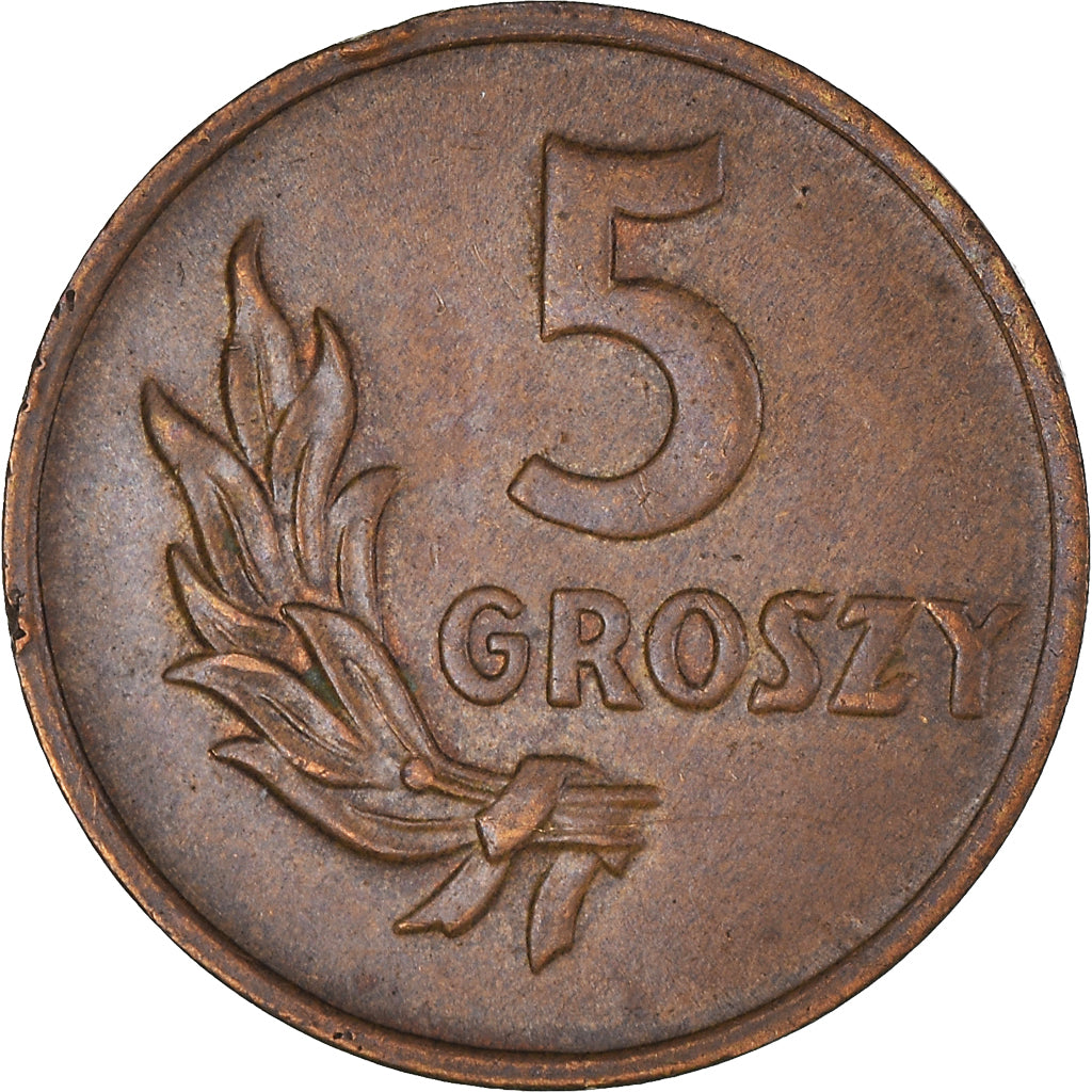 Monnaie, Pologne, 5 Groszy, 1949, Basel, TTB, Bronze, KM:41