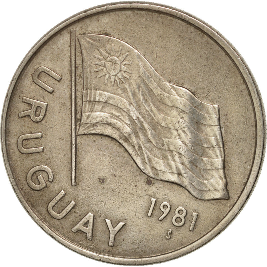 Uruguay, 5 Nuevos Pesos, 1981, Santiago, KM:75, AU(50-53), Copper-Nickel-Zinc