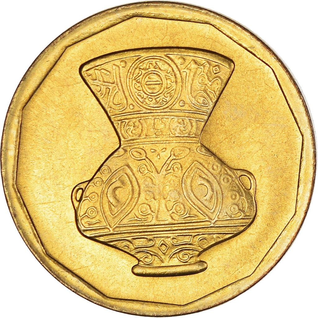 Moneta, Egipt, 5 Piastres, 2004, MS(63), Mosiądz, KM:941