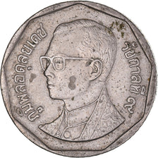 Moeda, Tailândia, Rama IX, 5 Baht, 1995, EF(40-45), Cobre Revestido a