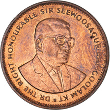 Coin, Mauritius, 5 Cents, 1990, AU(55-58), Copper Plated Steel, KM:52
