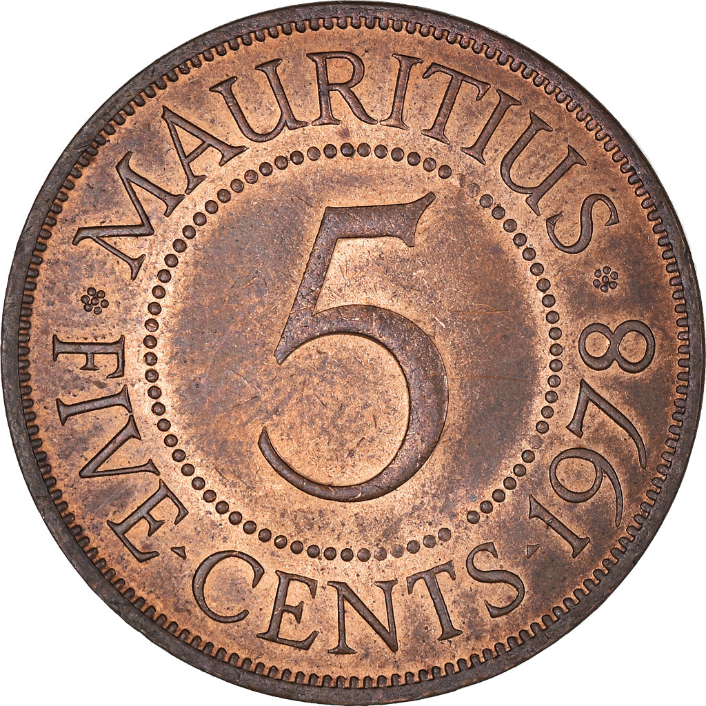 Moneta, Mauritius, Elizabeth II, 5 Cents, 1978, BB+, Bronzo, KM:34