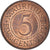Moneta, Mauritius, Elizabeth II, 5 Cents, 1978, AU(50-53), Brązowy, KM:34