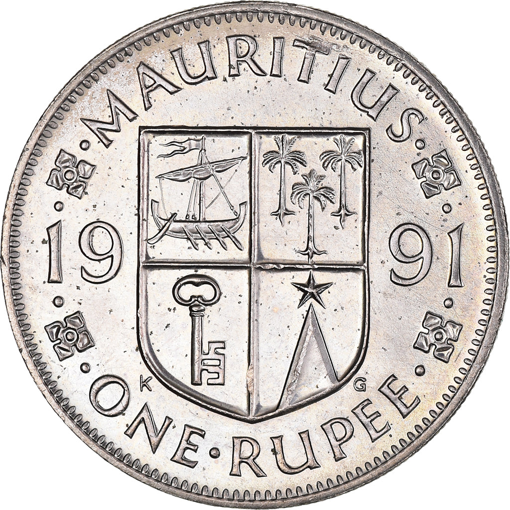 Moneta, Mauritius, Rupee, 1991, SPL, Rame-nichel, KM:55