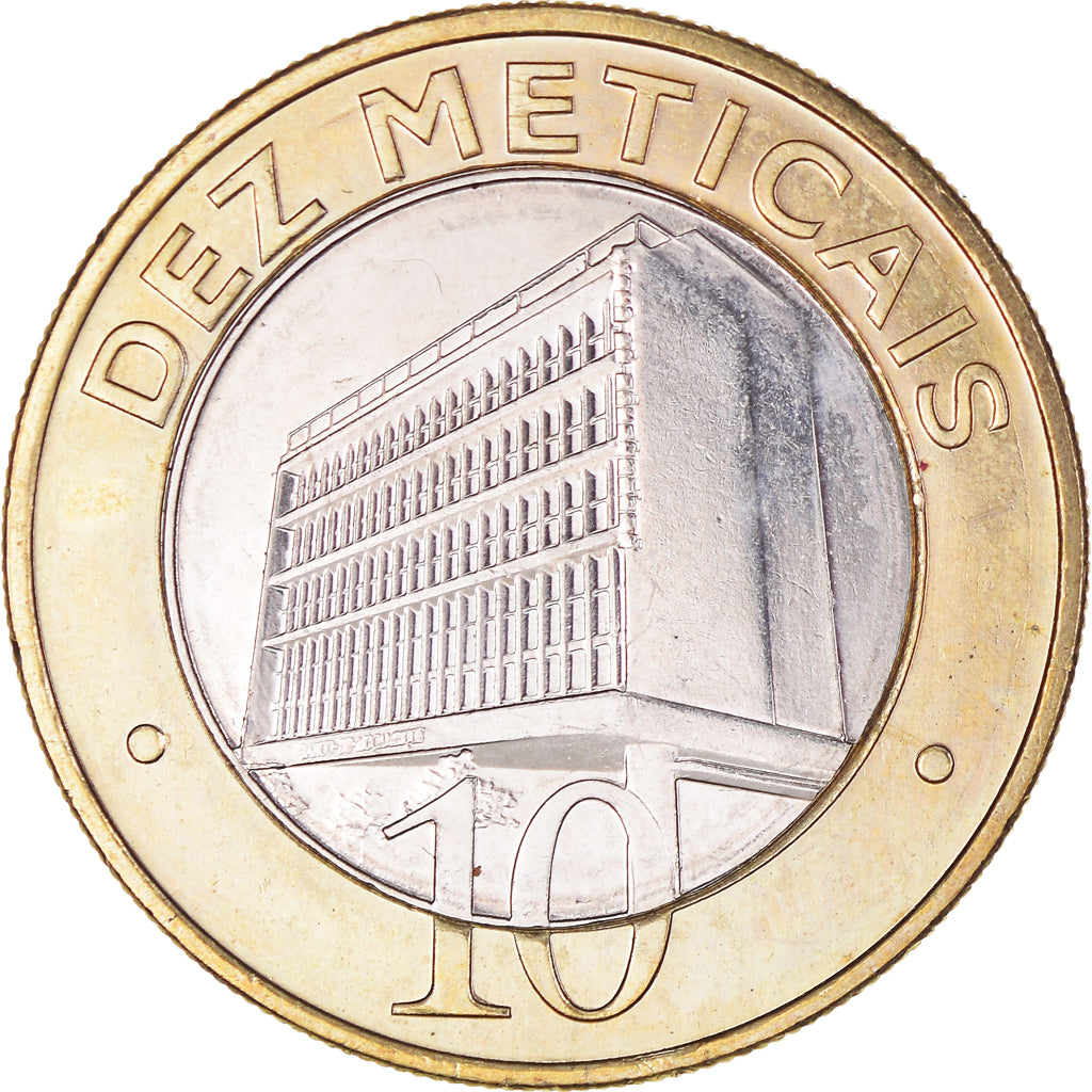 Monnaie, Mozambique, 10 Meticais, 2006, TTB+, Bimétallique, KM:140