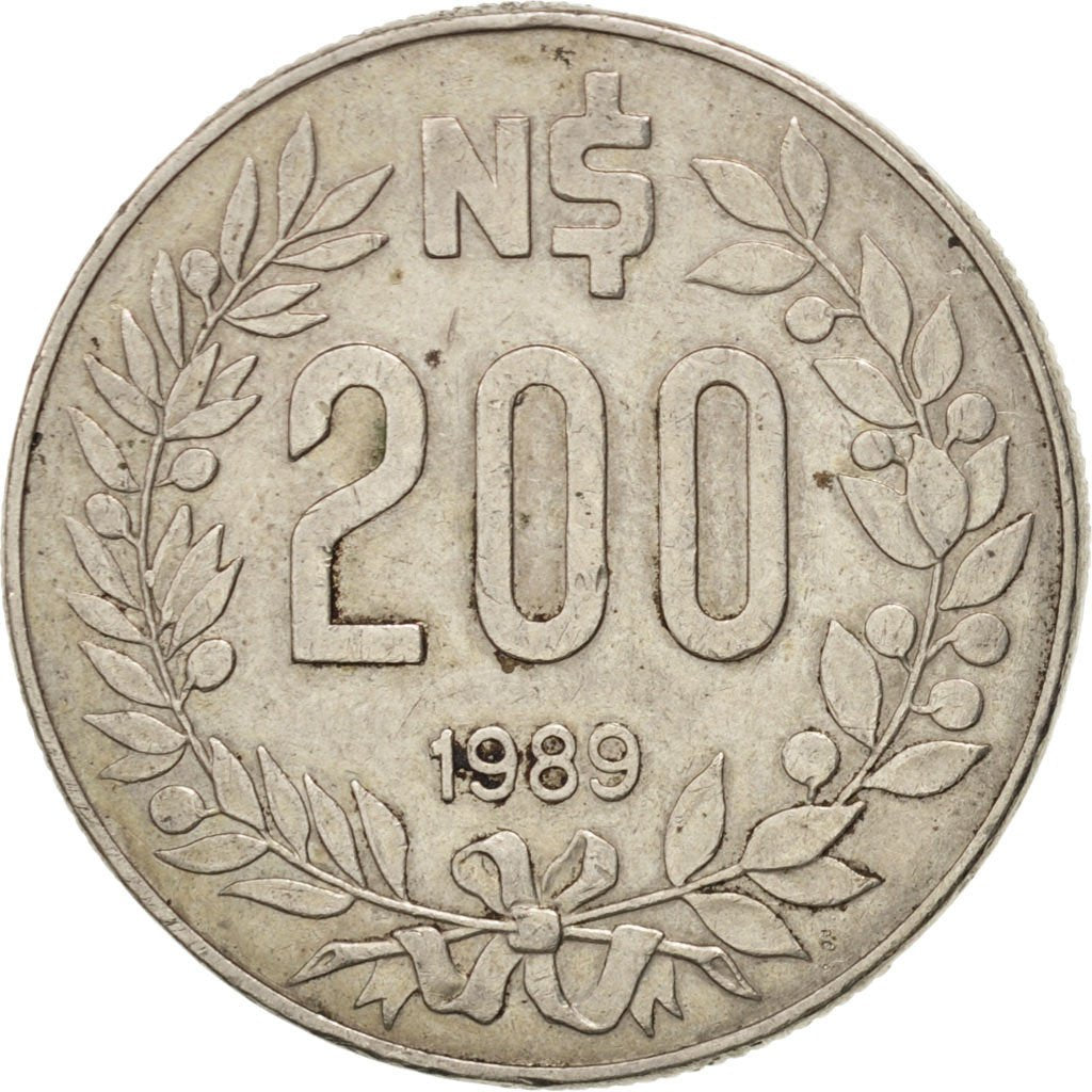 Uruguay, 200 Nuevos Pesos, 1989, KM:97, AU(50-53), Copper-Nickel-Zinc
