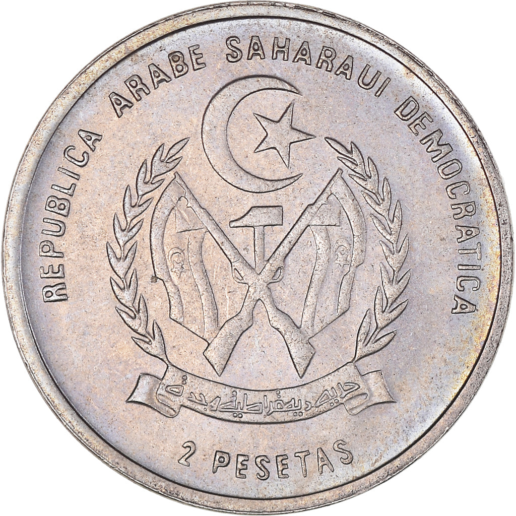 Monnaie, République arabe sahraouie démocratique, 2 Pesetas, 1992, SPL