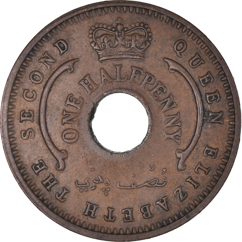Monnaie, Nigéria, Elizabeth II, 1/2 Penny, 1959, TTB, Bronze, KM:1