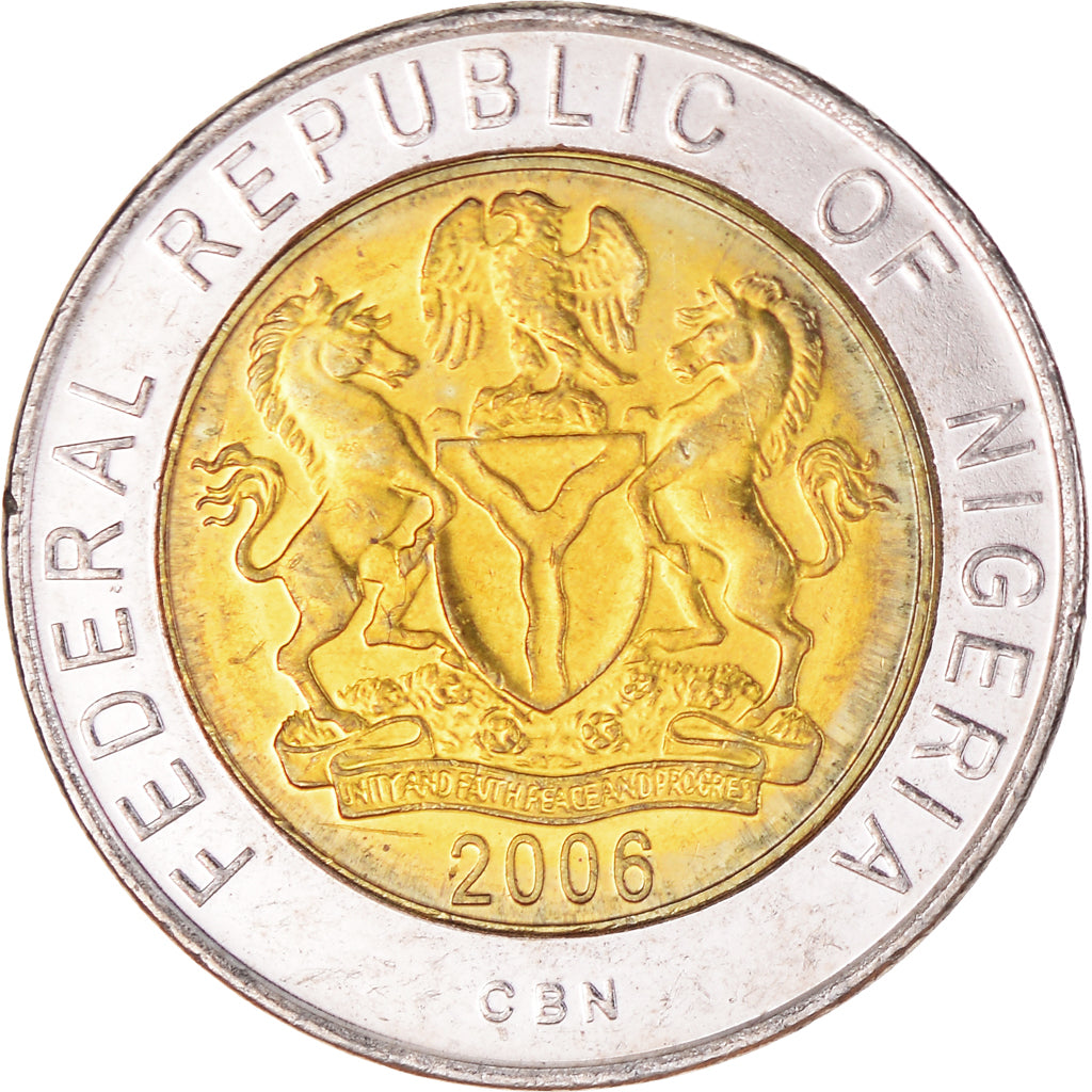 Monnaie, Nigéria, Naira, 2006, SUP, Bimétallique, KM:18