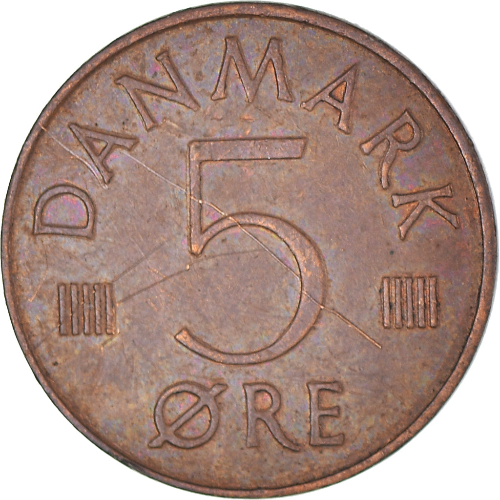 Moeda, Dinamarca, Margrethe II, 5 Öre, 1988, Copenhagen, EF(40-45), Ferro