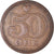 Moneta, Danimarca, Margrethe II, 50 Öre, 1989, Copenhagen, BB+, Bronzo