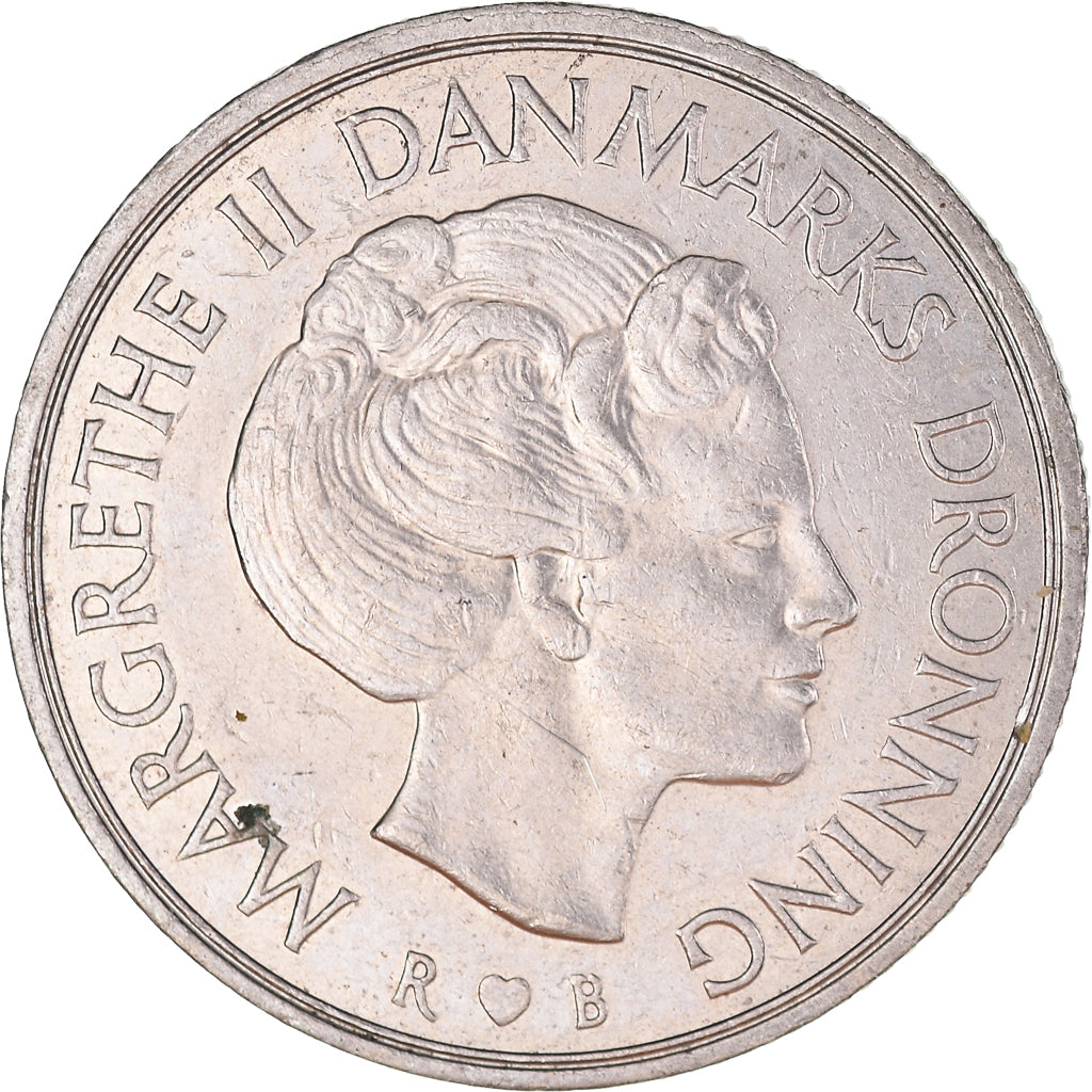Moeda, Dinamarca, Margrethe II, Krone, 1983, Copenhagen, AU(50-53)