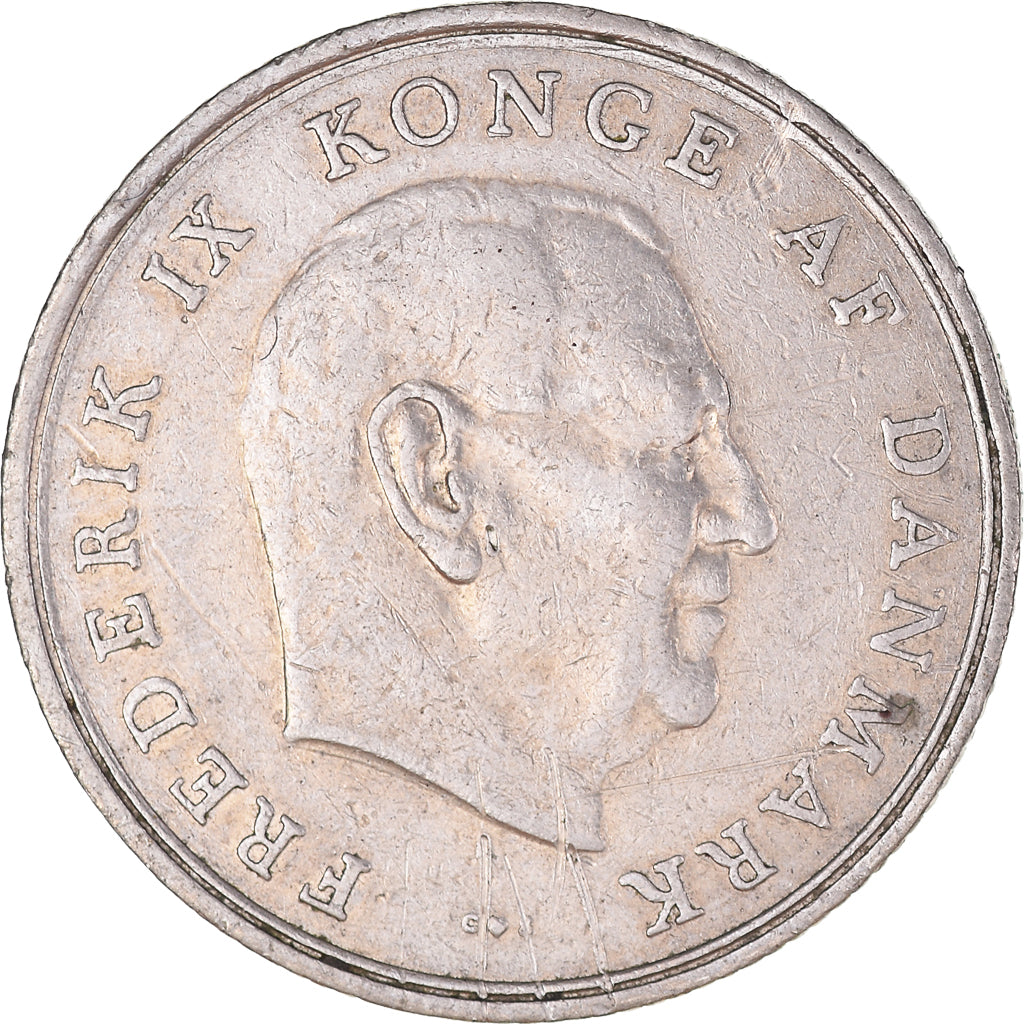 Moneta, Dania, Frederik IX, Krone, 1961, Copenhagen, AU(50-53), Miedź-Nikiel