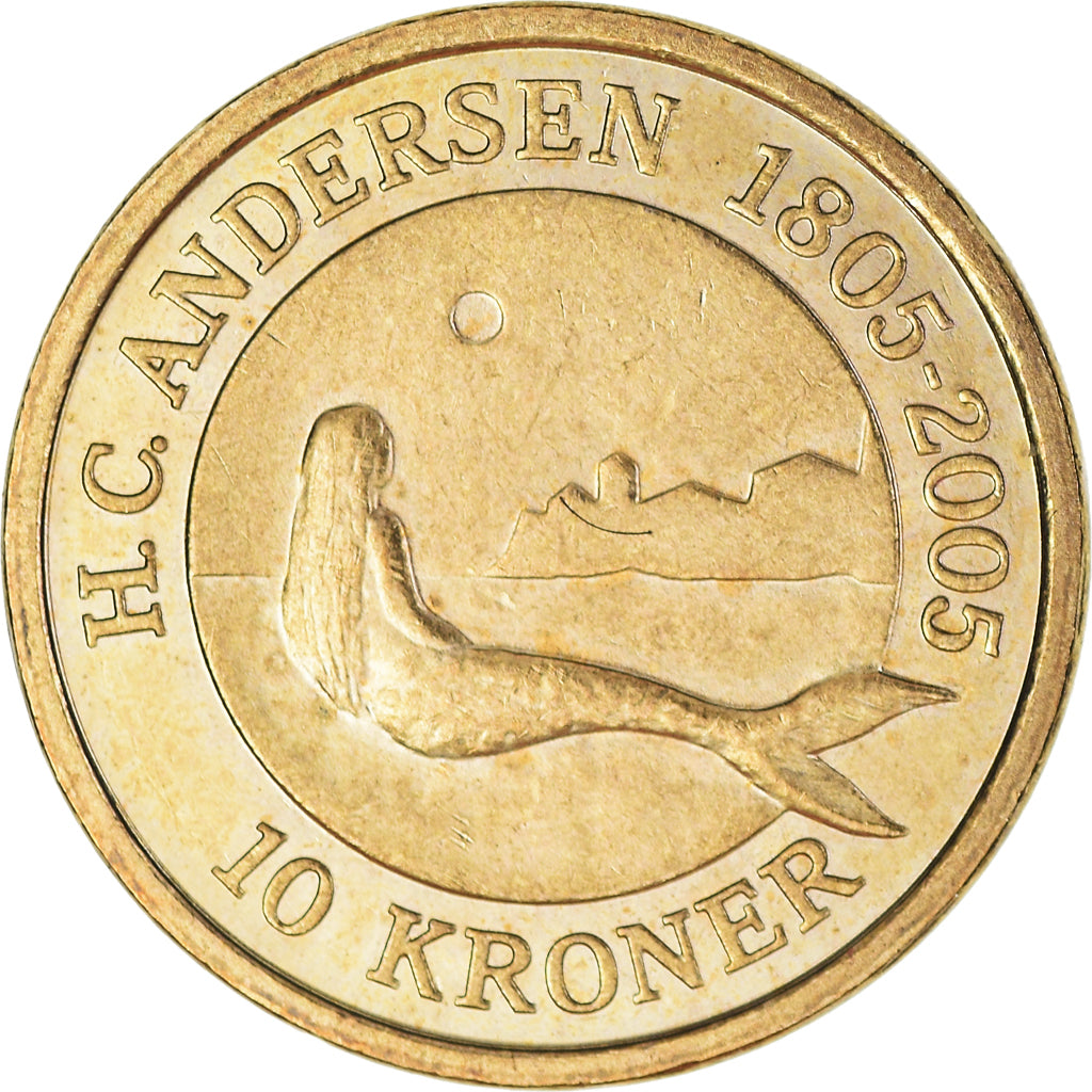 Moneda, Dinamarca, Margrethe II, Little Mermaid, 10 Kroner, 2005, Copenhagen