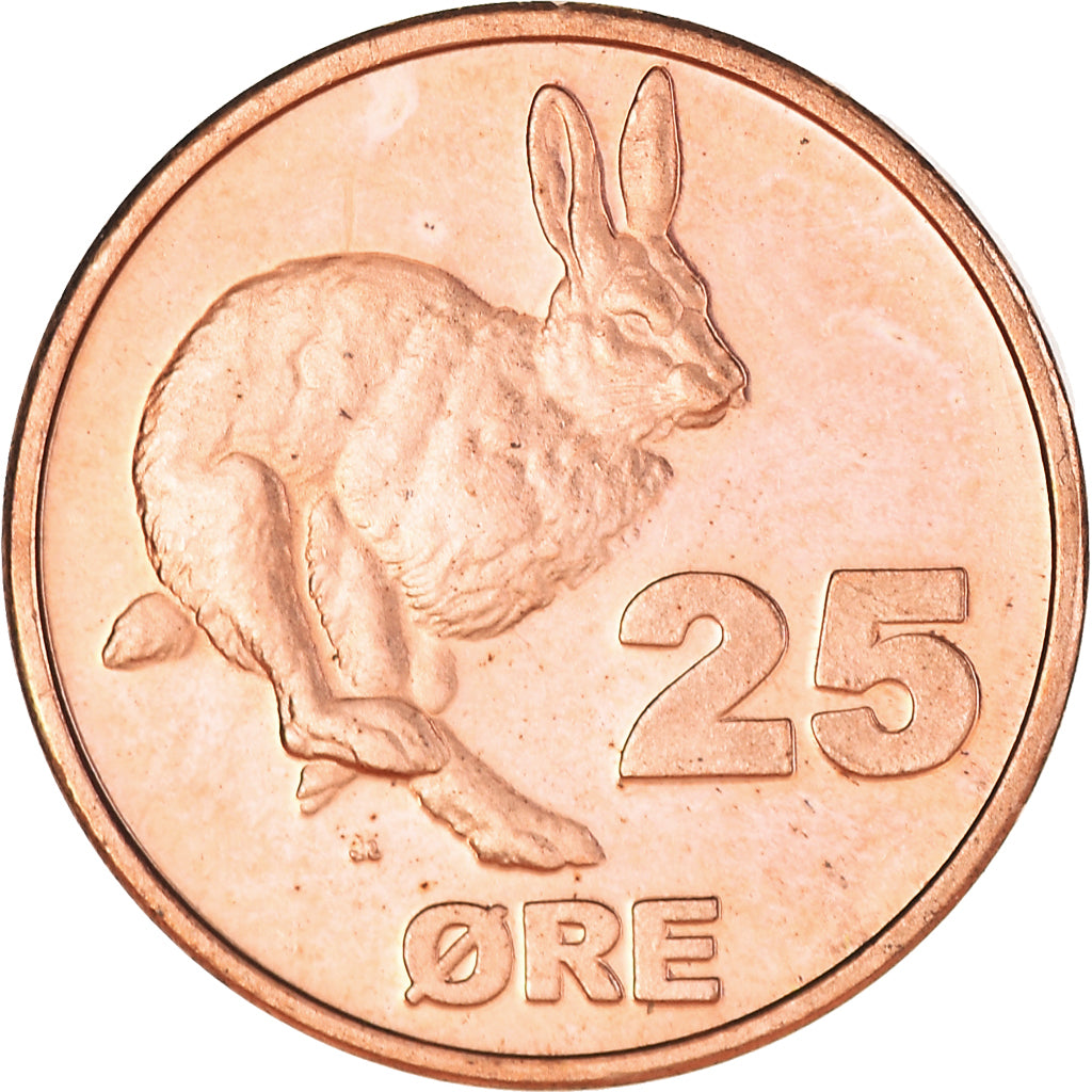Moneta, Grenlandia, KALAALLIT NUNAAT, 25 Öre, 2010, AU(50-53), Copper Plated