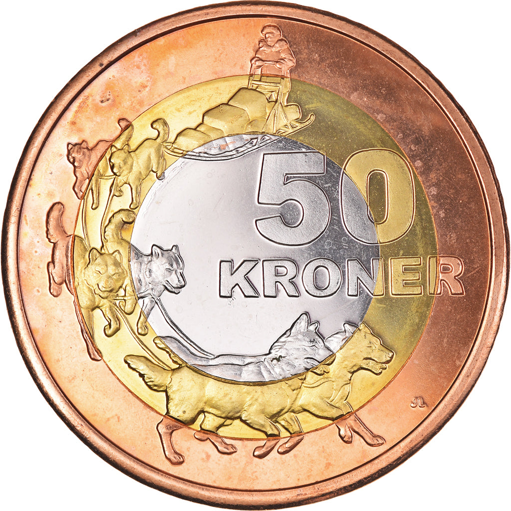 Monnaie, Groenland, KALAALLIT NUNAAT, 50 Kroner, 2010, SUP, Tri-Metallic, KM:Pr8