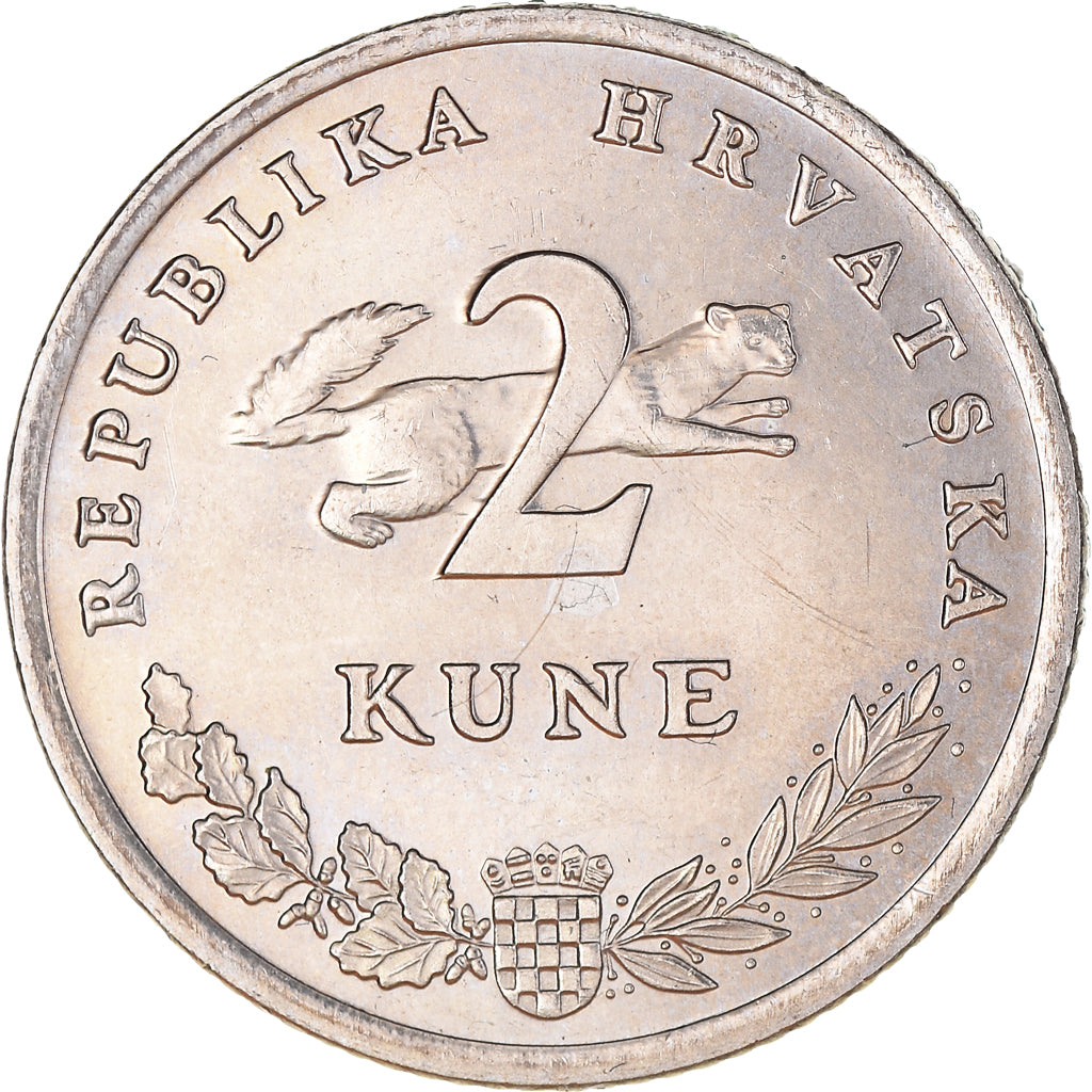 Münze, Kroatien, 2 Kune, 1993, VZ+, Copper-Nickel-Zinc, KM:21