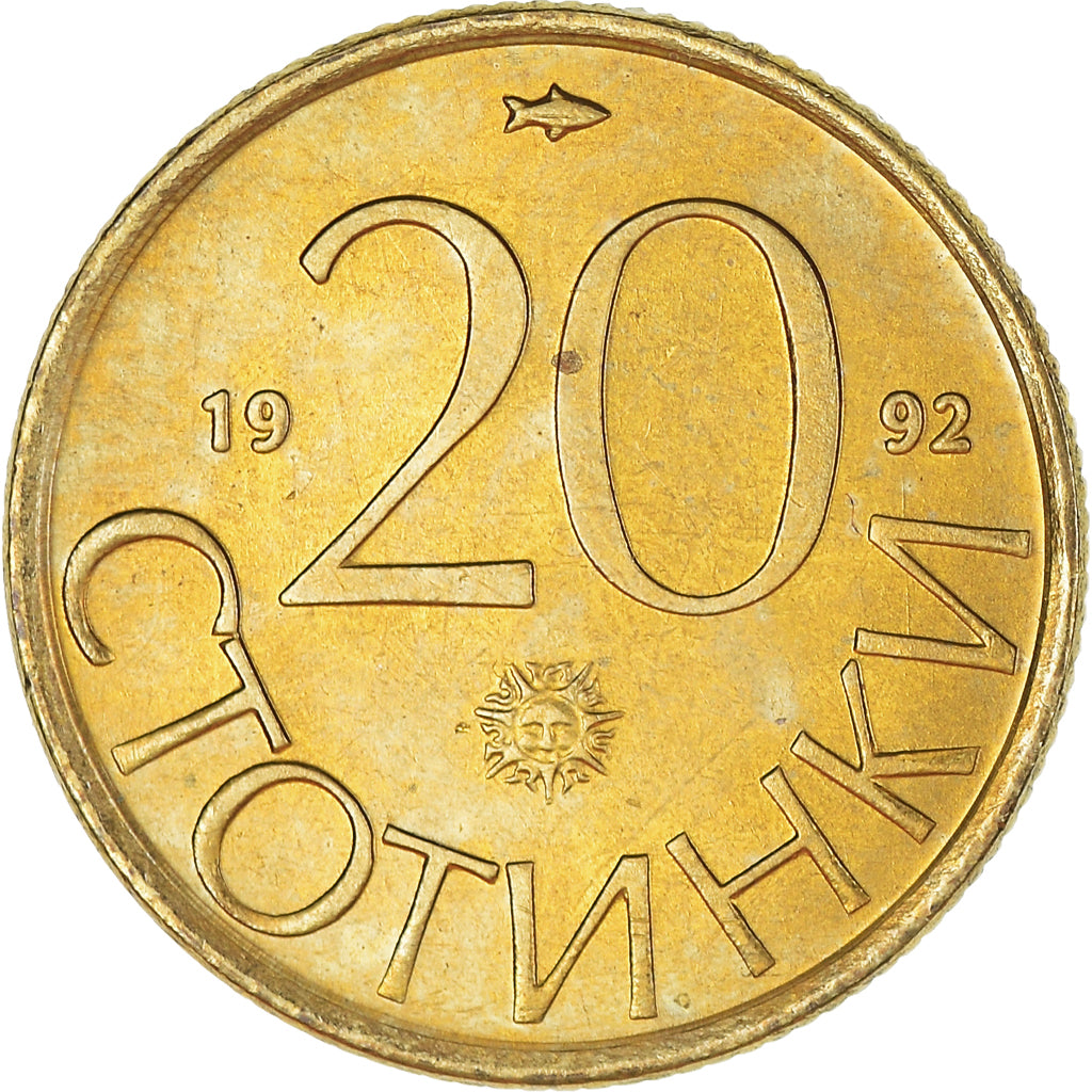 Monnaie, Bulgarie, 20 Stotinki, 1992, SUP+, Nickel-Cuivre, KM:200
