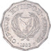 Moneta, Cypr, 1/2 Cent, 1983, AU(55-58), Aluminium