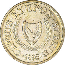 Moneta, Cypr, Cent, 1992, AU(50-53), Mosiądz niklowy, KM:53.3