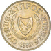 Monnaie, Chypre, 2 Cents, 1992, TTB+, Nickel-Cuivre, KM:54.3