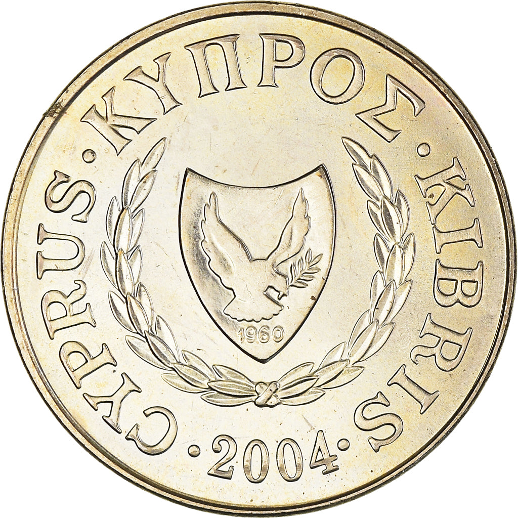 Coin, Cyprus, 5 Cents, 2004, AU(50-53), Nickel-brass, KM:55.3
