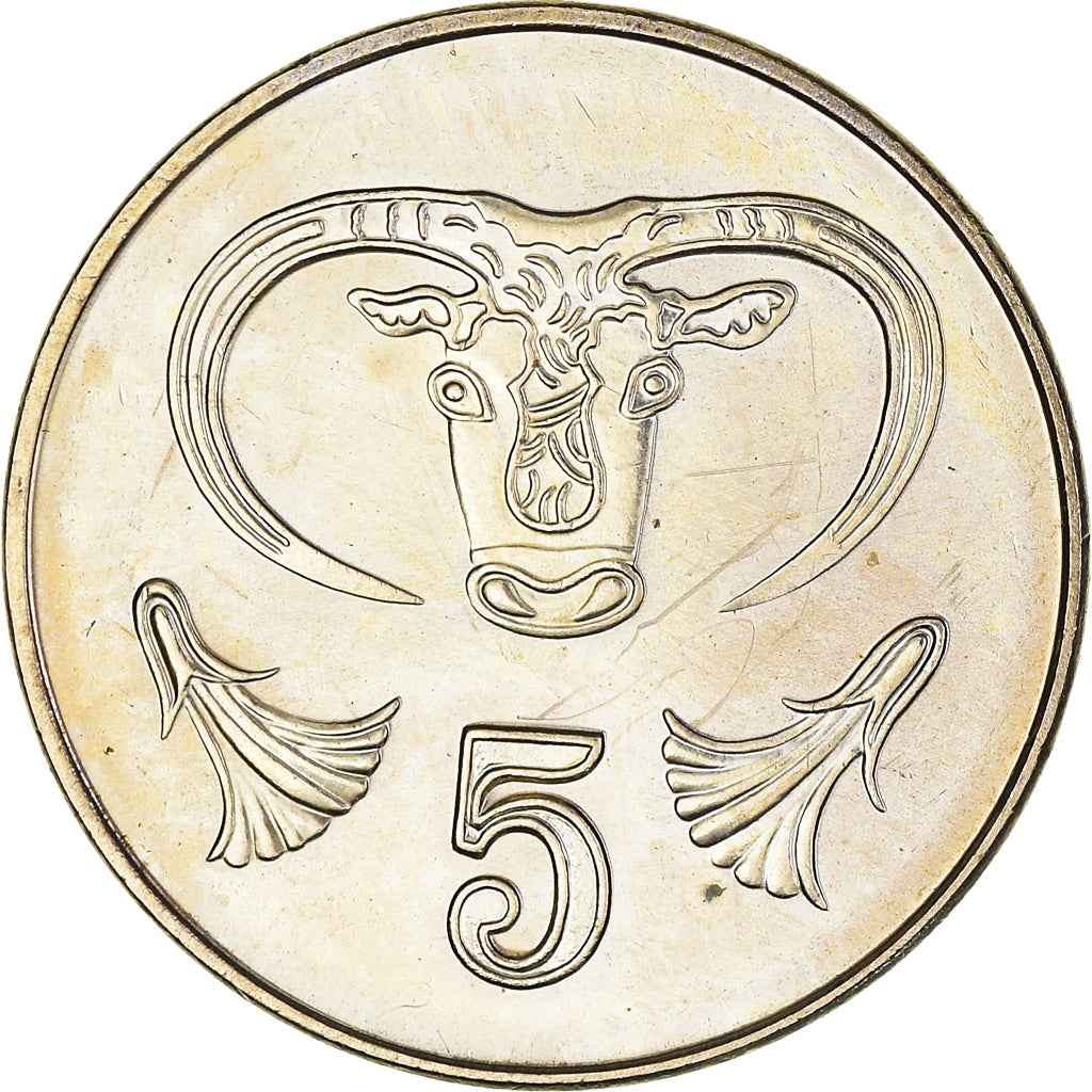 Coin, Cyprus, 5 Cents, 2004, AU(50-53), Nickel-brass, KM:55.3