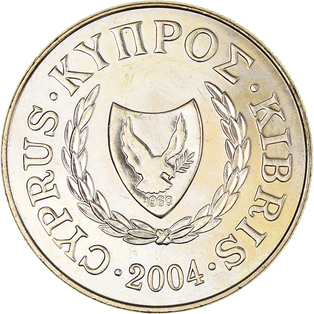 Monnaie, Chypre, 20 Cents, 2004, TTB+, Nickel-Cuivre, KM:62.2