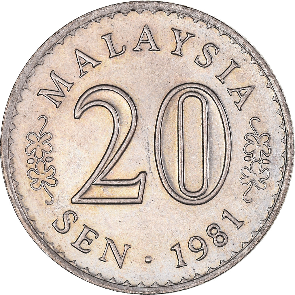 Moneta, Malesia, 20 Sen, 1981, Franklin Mint, SPL-, Rame-nichel, KM:4