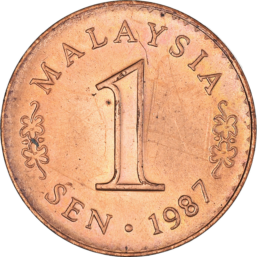 Münze, Malaysia, Sen, 1987, SS+, Copper Clad Steel, KM:1a