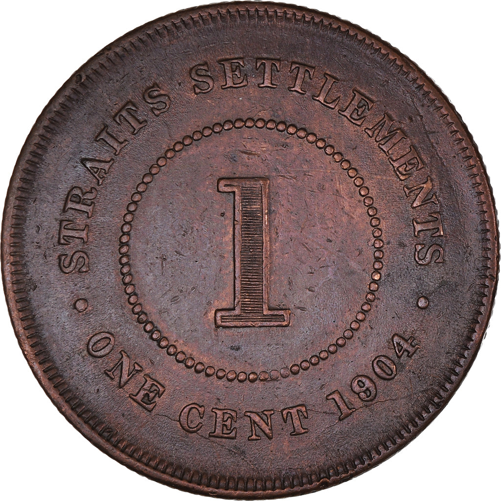 Moneta, Insediamenti dello Stretto, Edward VII, Cent, 1904, BB+, Bronzo, KM:19