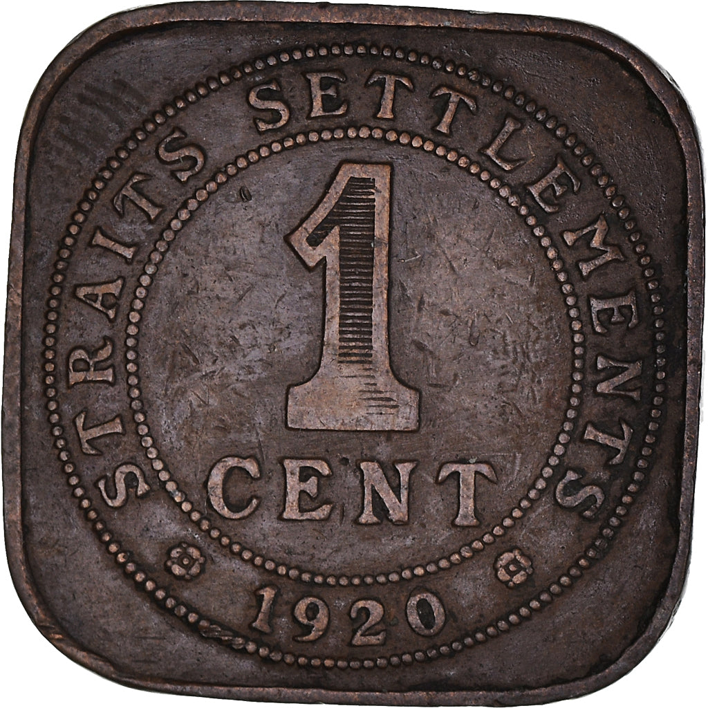 Moneta, Straits Settlements, George V, Cent, 1920, VF(20-25), Brązowy, KM:32