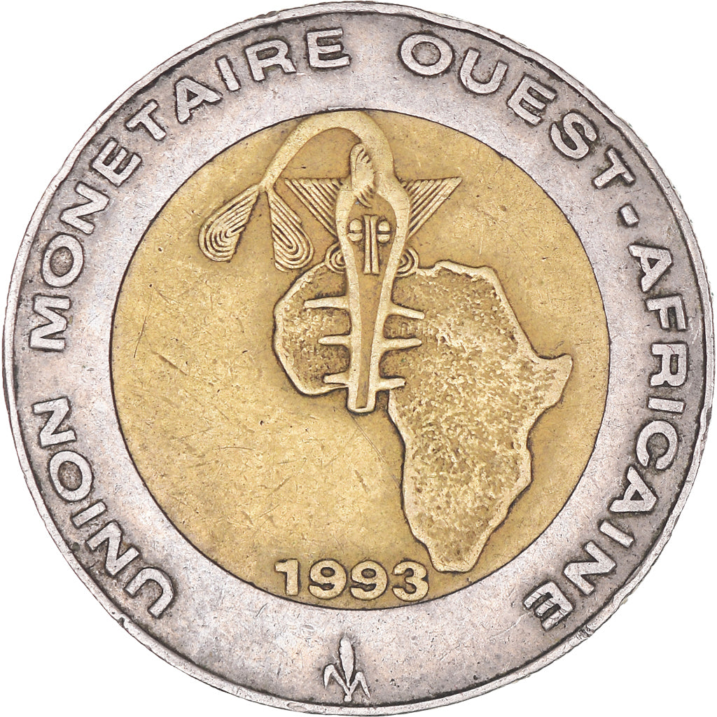 Moneta, Stati dell'Africa occidentale, 250 Francs, 1993, MB+, Bi-metallico