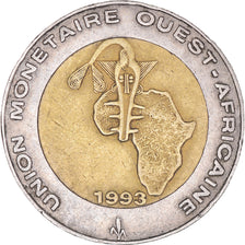 Moneta, Stati dell'Africa occidentale, 250 Francs, 1993, MB+, Bi-metallico