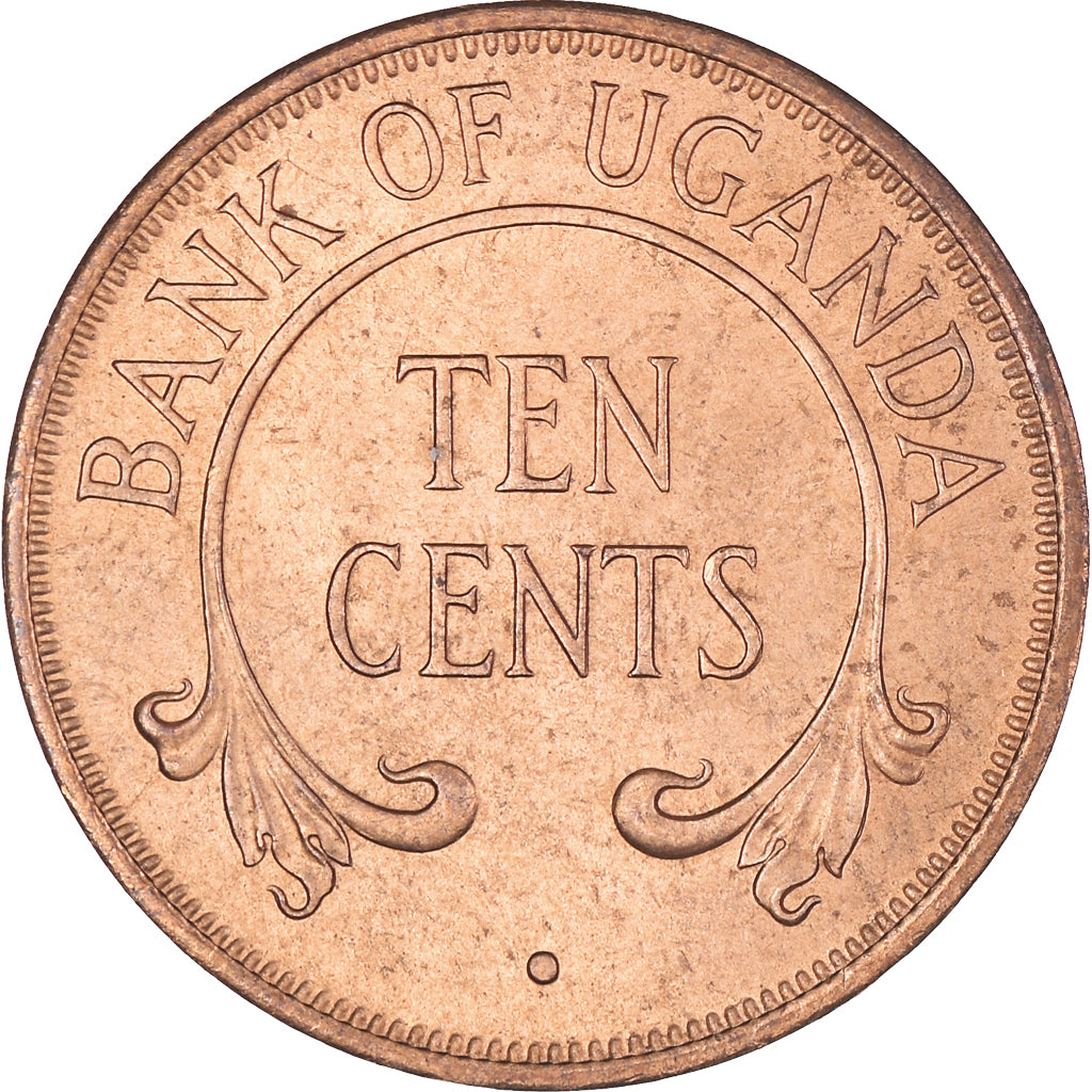 Monnaie, Ouganda, 10 Cents, 1968, SUP, Bronze, KM:2