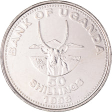 Coin, Uganda, 50 Shillings, 1998, Royal Canadian Mint, MS(60-62), Nickel plated